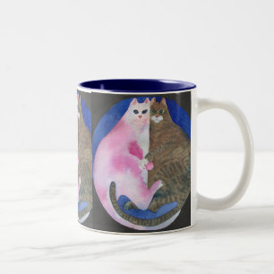 Café Em Dois Tons Caneca gorda de afago dos gatos