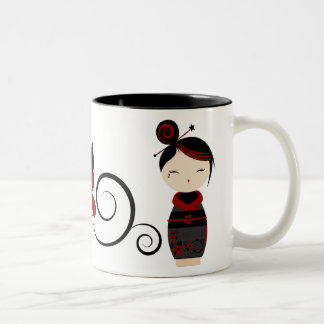 Café Em Dois Tons Caneca gótico de Kokeshi