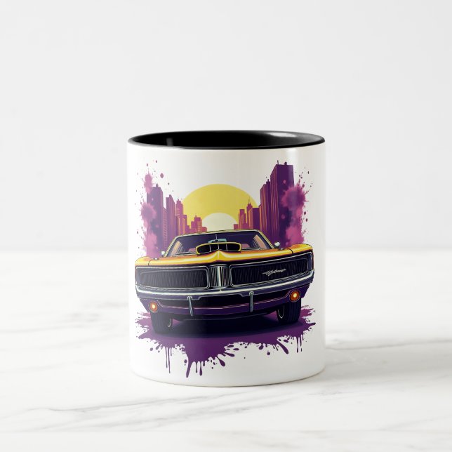 Café Em Dois Tons Caneca Graffiti de Muscle Car (Centro)