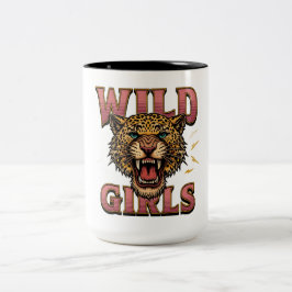 Café Em Dois Tons Caneca Gráfica de Leopardo para Garotas Selvagens
