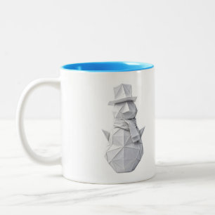 Café Em Dois Tons Caneca Homem de Neve de Origami com Cartola