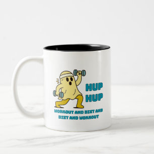 Café Em Dois Tons Caneca Hup Hup - Presente Divertido de Academia de