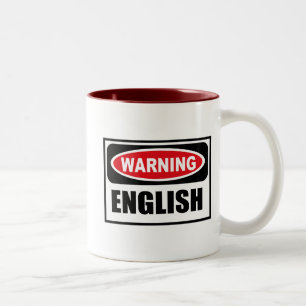 Café Em Dois Tons Caneca INGLESA de advertência