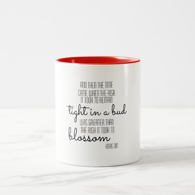 Café Em Dois Tons Caneca inspirada das citações de Anais Nin (Centro)
