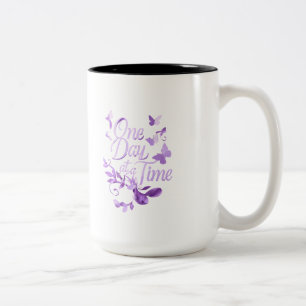 Café Em Dois Tons Caneca Inspiradora Um Dia de Cada Vez – Conforto &