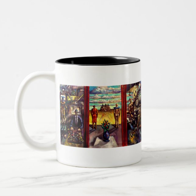 Café Em Dois Tons Caneca interna do Dois-tom da pintura da Capa de (Esquerda)