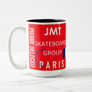 Café Em Dois Tons Caneca JMT PARIS de duas cores, 450 ml