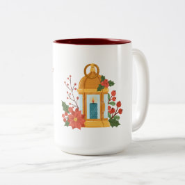 Café Em Dois Tons Caneca Lanterna Dourada | Caneca de Citação Inspir