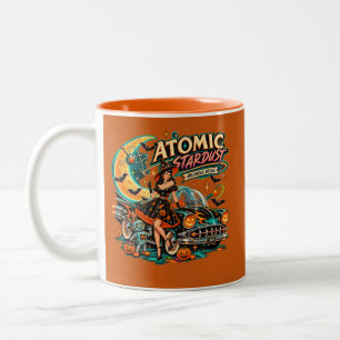 Café Em Dois Tons Caneca Laranja Vintage de Halloween NRH Atomic Sta
