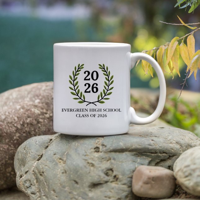 Café Em Dois Tons Caneca Laurel Crest Turma de 2026 (Criador carregado)