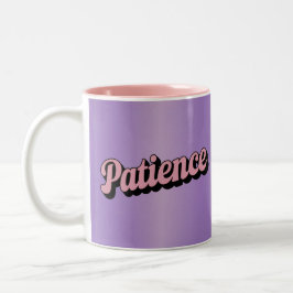 Café Em Dois Tons Caneca Lavanda de Afirmação Paciência Tom Rosa