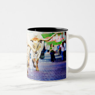 Café Em Dois Tons Caneca legal de Texas Longhorn para seu Texan
