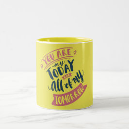 Café Em Dois Tons Caneca "Letras de Casamento Fofas" para Casais