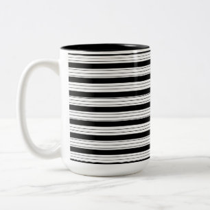 Café Em Dois Tons Caneca Listrada de Duas Cores, 450 ml