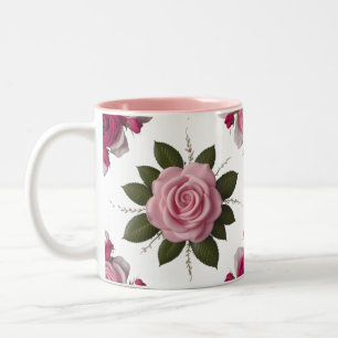 Café Em Dois Tons Caneca Luxuosa de Duas Cores Rosa e Fuchsia 