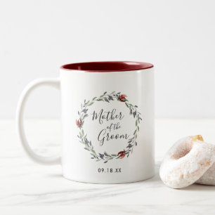 Café Em Dois Tons Caneca Mãe do Noivo Flor de Outono Rústica