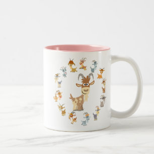 Café Em Dois Tons Caneca Mandala de Cabra de Desenho Animado Fofa