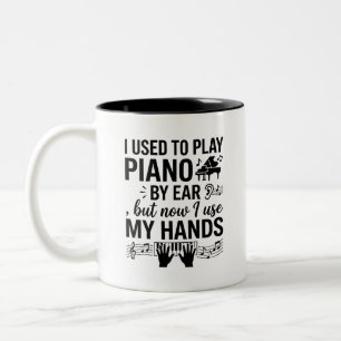 Café Em Dois Tons Caneca Mãos de Piano Surpresa Duas-Tons