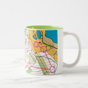 Café Em Dois Tons Caneca - mapa de Orienteering