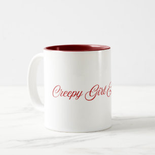 Café Em Dois Tons Caneca "Menina Assustadora" de Halloween