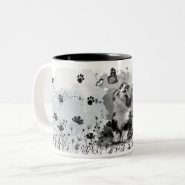 Café Em Dois Tons Caneca Miau de Gatinho Fofo | Amante de Gato Adorá