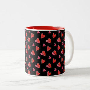 Café Em Dois Tons Caneca MINI HEARTS II Vermelha de Duas Cores