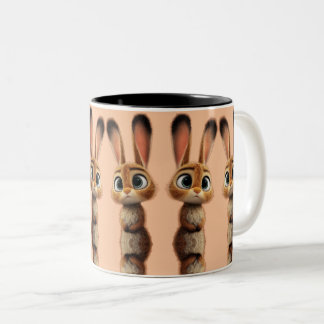Café Em Dois Tons Caneca Minimalista de Coelho Fofo