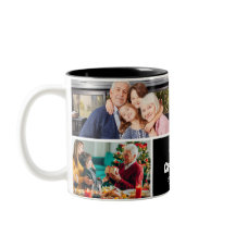 Caneca Moderno Colagem de 4 Fotos Primeiro Avô