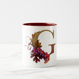 Café Em Dois Tons Caneca Monogrammed "G " ARS Botanica" de