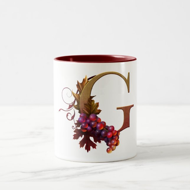 Café Em Dois Tons Caneca Monogrammed "G " ARS Botanica" de (Centro)