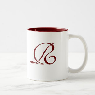 Café Em Dois Tons Caneca Monogrammed para a linha de prata do