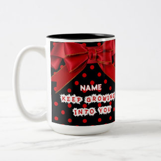 Café Em Dois Tons Caneca Motivacional Personalizada de Pontos Vermel