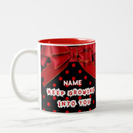 Café Em Dois Tons Caneca Motivacional Personalizada de Pontos Vermel