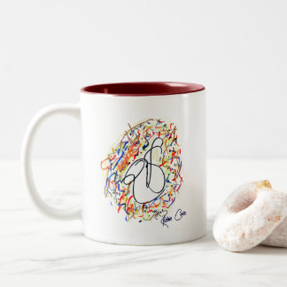 Café Em Dois Tons Caneca original da arte do Cole de Richie