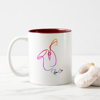Café Em Dois Tons Caneca original da arte do Cole de Richie