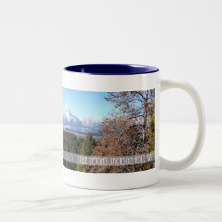 Café Em Dois Tons Caneca panorâmico de Tetons