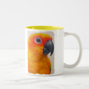 Café Em Dois Tons Caneca - papagaio de Sun Conure