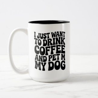 Café Em Dois Tons Caneca para Amante de Cachorro Mãe de Cachorro