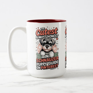 Café Em Dois Tons Caneca para Amante de Cachorro Schnauzer Fofo