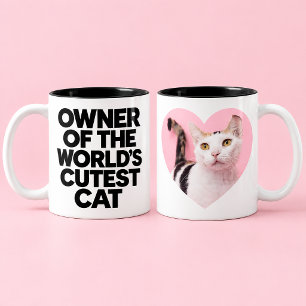 Café Em Dois Tons Caneca para Amante de Gato Engraçado Adicionar Fot