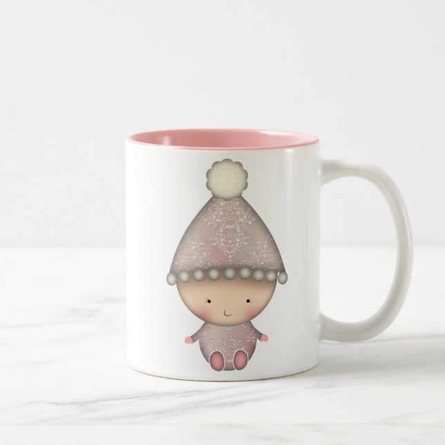 Café Em Dois Tons Caneca para Chá de Bebê Menina (Direita)