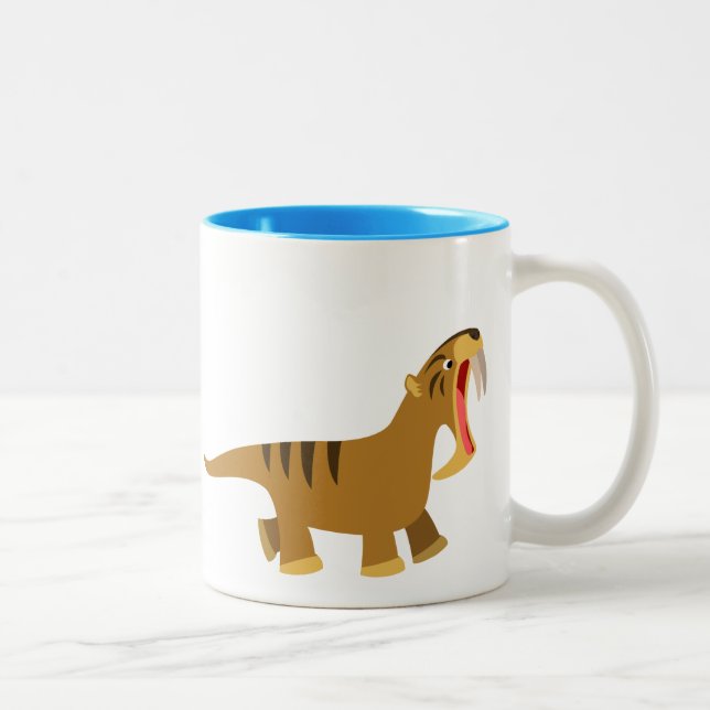 Café Em Dois Tons Caneca pasmado bonito de Thylacosmilus da boca (Direita)