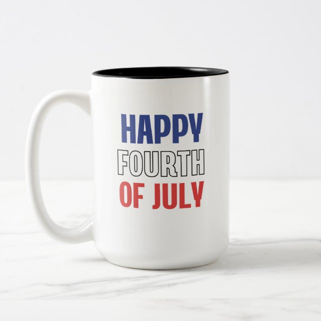 Café Em Dois Tons Caneca Patriótica do Dia 4 de Julho (Esquerda)