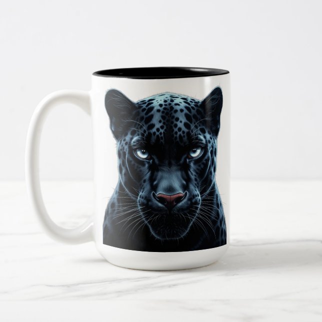 Café Em Dois Tons "Caneca Penther – Caneca de Cerâmica Ousada Inspir (Esquerda)