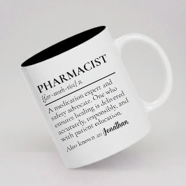 Café Em Dois Tons Caneca Personalizada com Definição de Farmacêutico