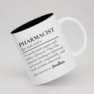 Café Em Dois Tons Caneca Personalizada com Definição de Farmacêutico