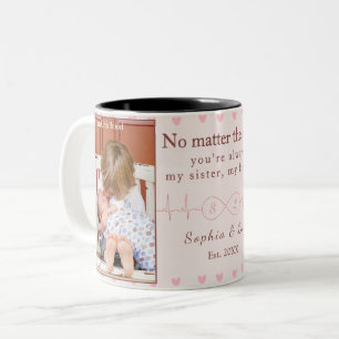 Café Em Dois Tons Caneca Personalizada com Foto de Irmãs – Presente