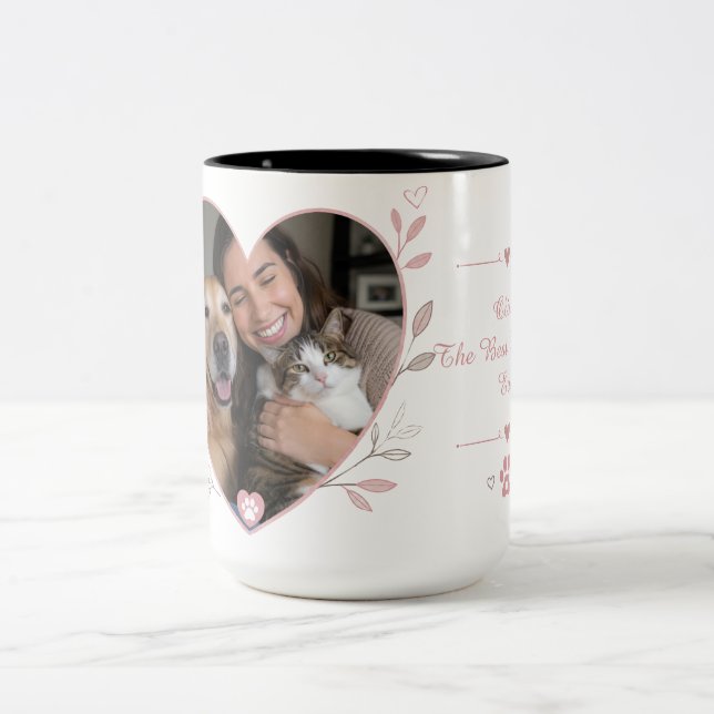 Café Em Dois Tons Caneca Personalizada com Foto de Pet e Nome Custom (Centro)