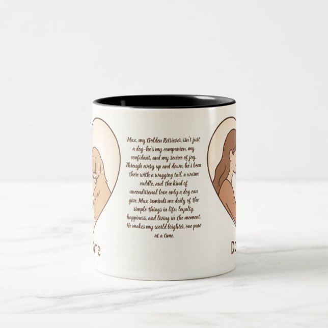 Café Em Dois Tons Caneca Personalizada com História de Amor pelo Pet (Centro)