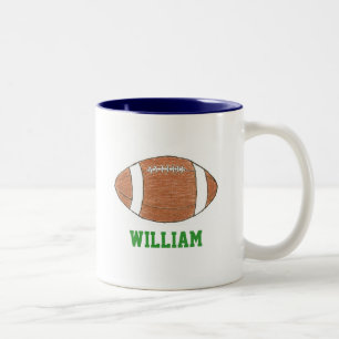Café Em Dois Tons Caneca personalizada com tema de futebol
